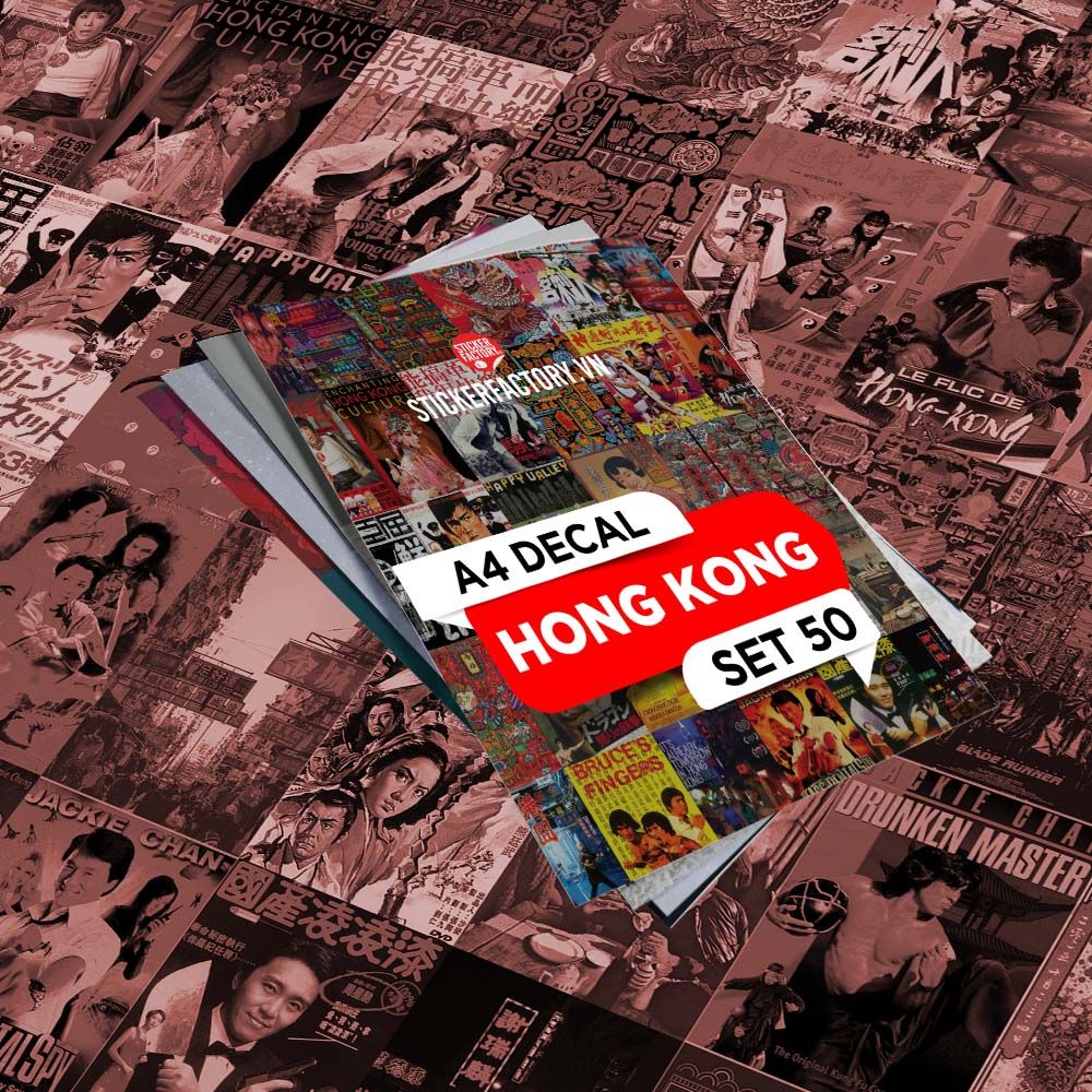 HONG KONG - Set 50 Poster A4 dán tường trang trí