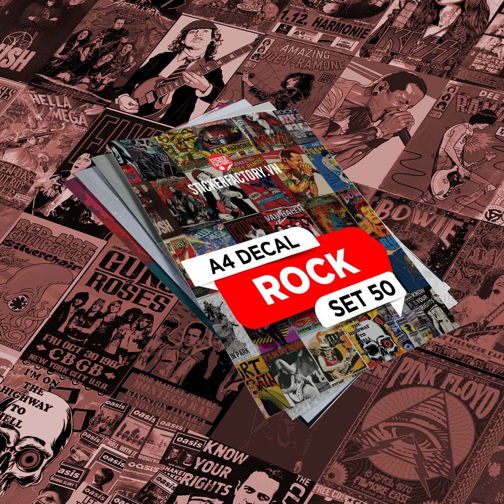 ROCK MUSIC - Set 50 Poster A4 dán tường trang trí