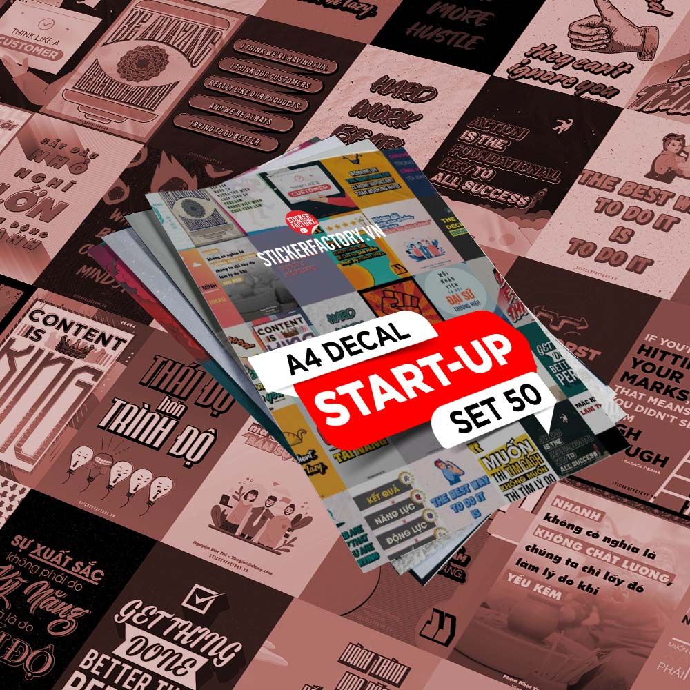 STARTUP - Set 50 Poster A4 dán tường trang trí