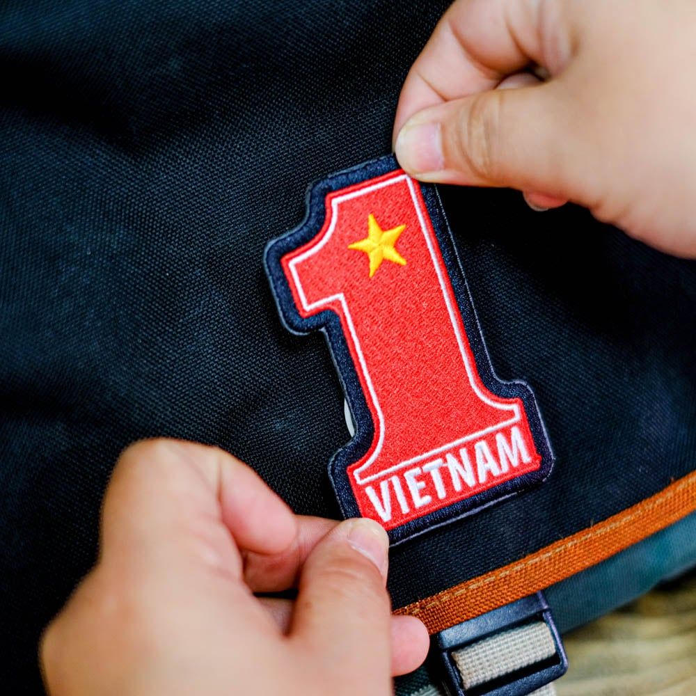 PATCH002 VIETNAM FLAG NUMBER 1 - Patch vải thêu ủi chuyển nhiệt