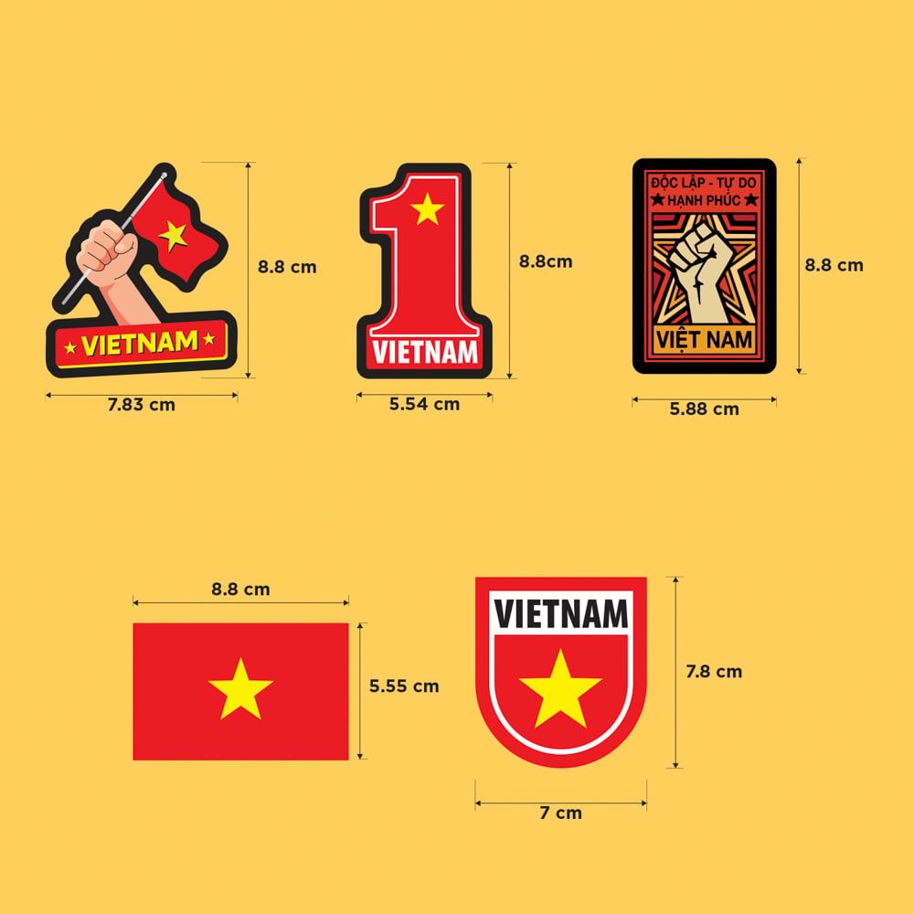 PATCH002 VIETNAM FLAG NUMBER 1 - Patch vải thêu ủi chuyển nhiệt