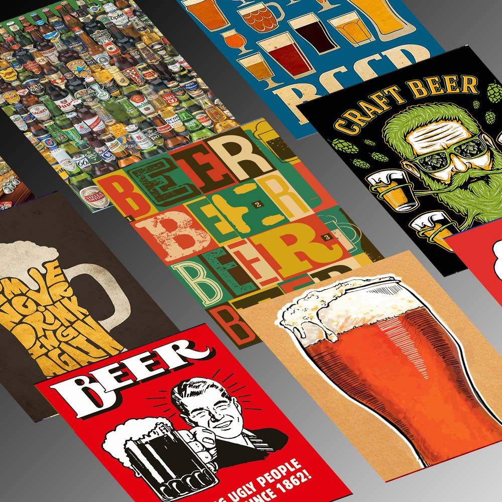 BEER - Set 50 Poster A4 dán tường trang trí