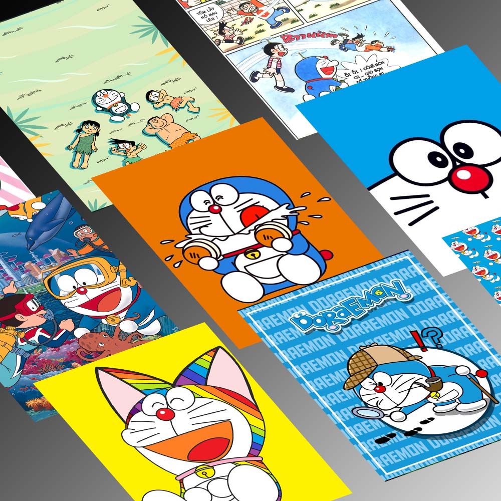 DORAEMON - Set 50 Poster A4 dán tường trang trí