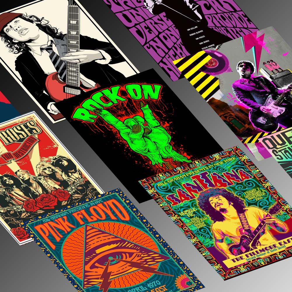 ROCK MUSIC - Set 50 Poster A4 dán tường trang trí