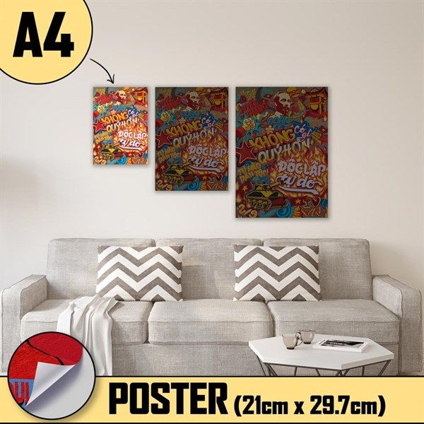 Poster decal dán tường, kính