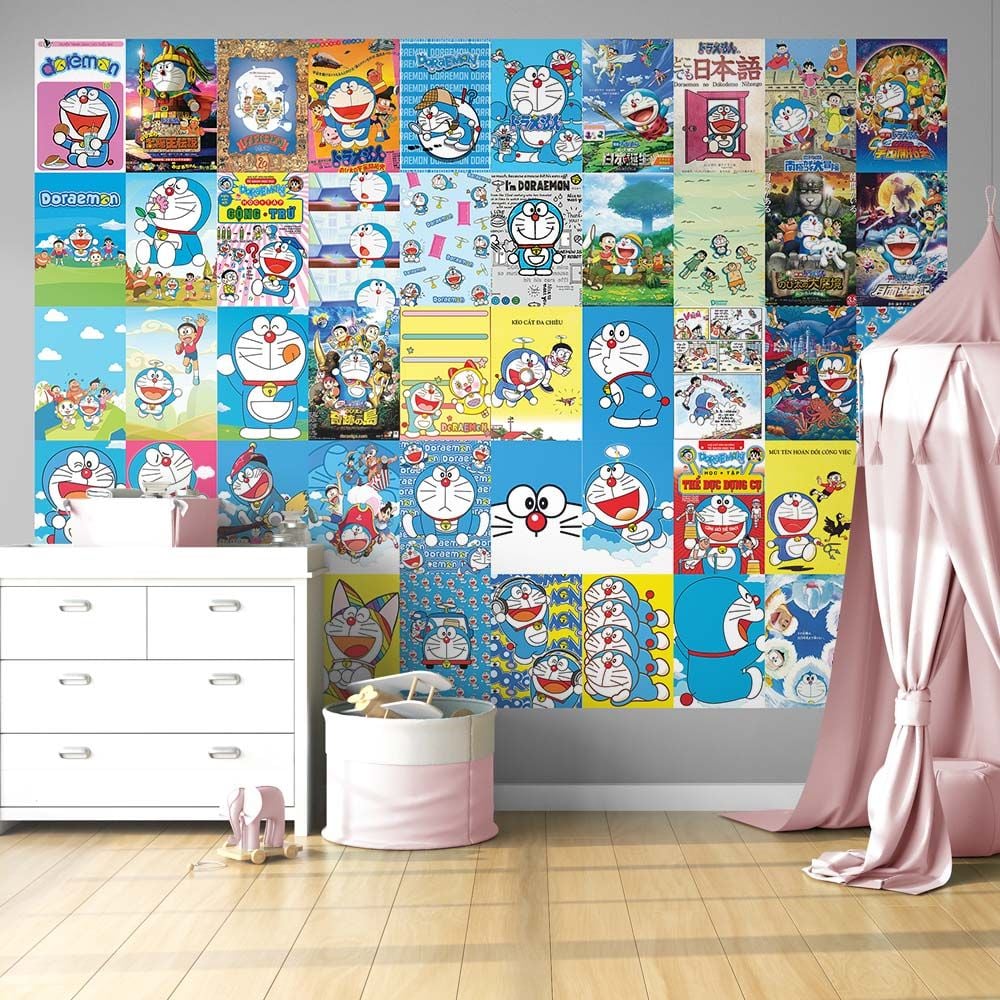 DORAEMON - Set 50 Poster A4 dán tường trang trí