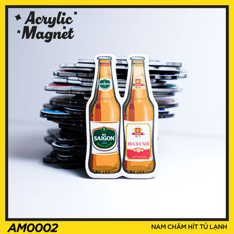  AM0002 Bia Sài Gòn Hà Nội - Nam châm hít tủ lạnh Acrylic Magnet 
