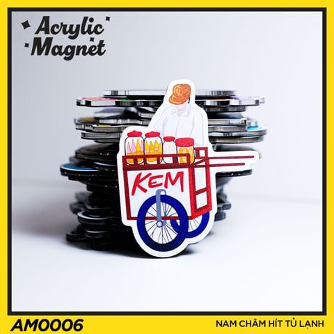  AM0006 Xe Bán Kem - Nam châm hít tủ lạnh Acrylic Magnet 