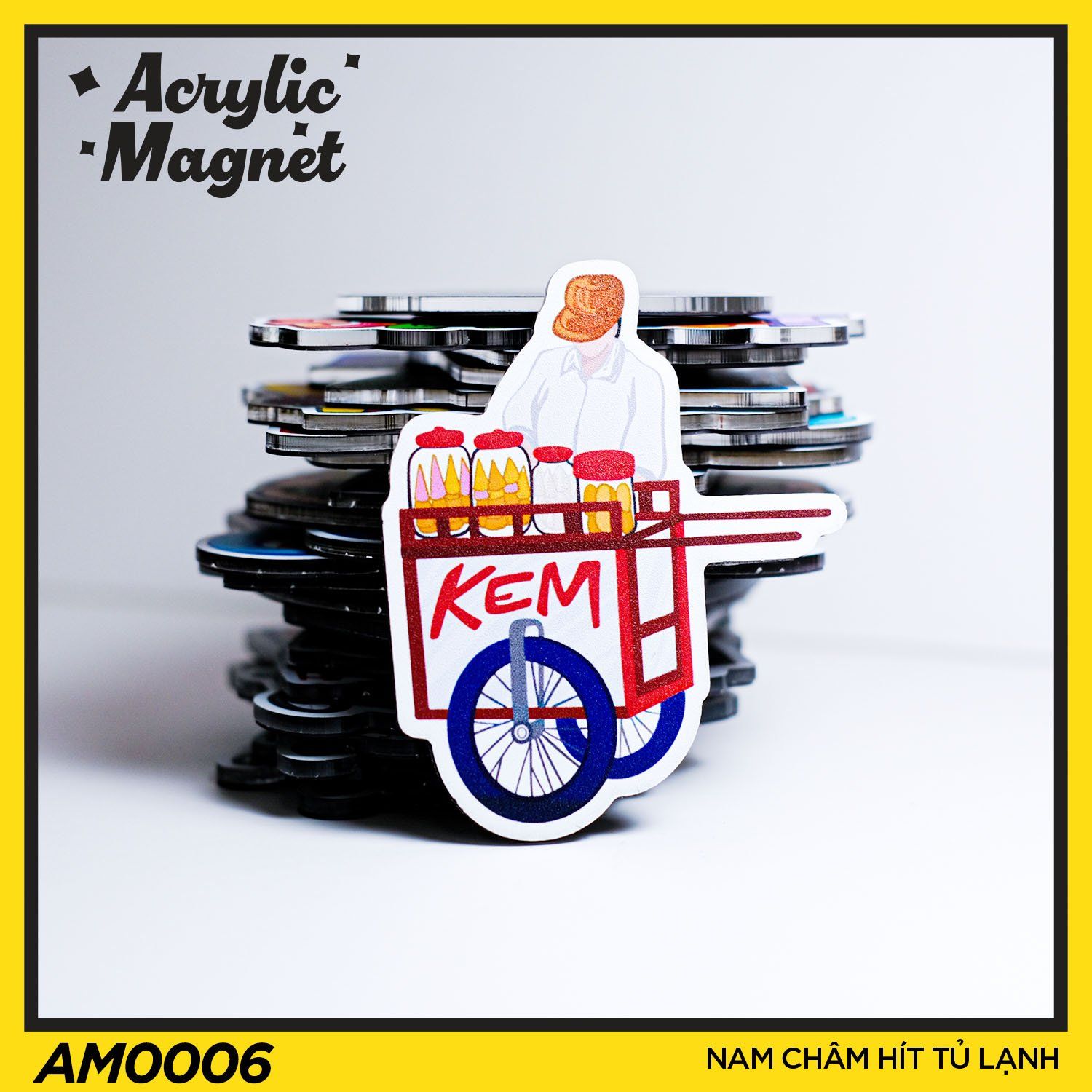 AM0006 Xe Bán Kem - Nam châm hít tủ lạnh Acrylic Magnet
