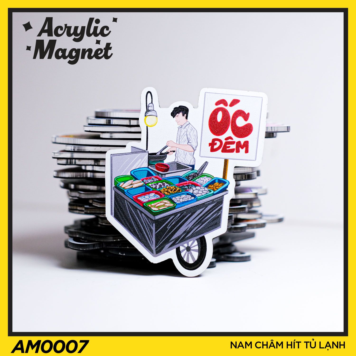 AM0007 Xe Bán Ốc - Nam châm hít tủ lạnh Acrylic Magnet