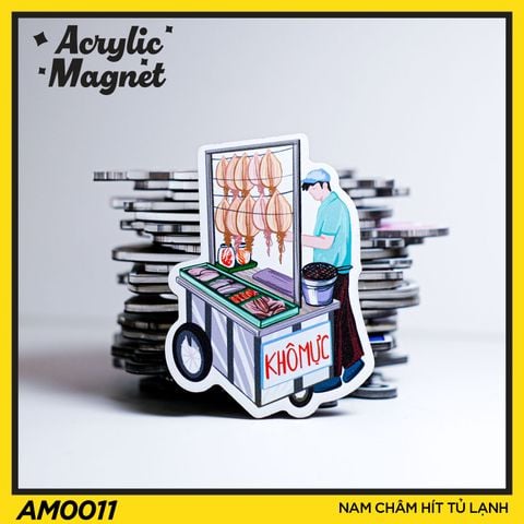  AM0011 Xe Bán Khô Mực - Nam châm hít tủ lạnh Acrylic Magnet 