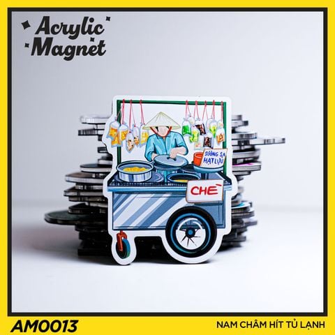  AM0013 Xe Bán Chè - Nam châm hít tủ lạnh Acrylic Magnet 