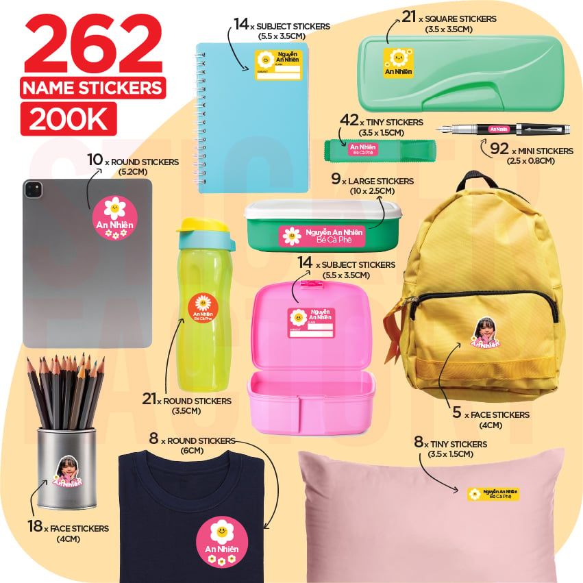 COMBO 262 NAME STICKERS