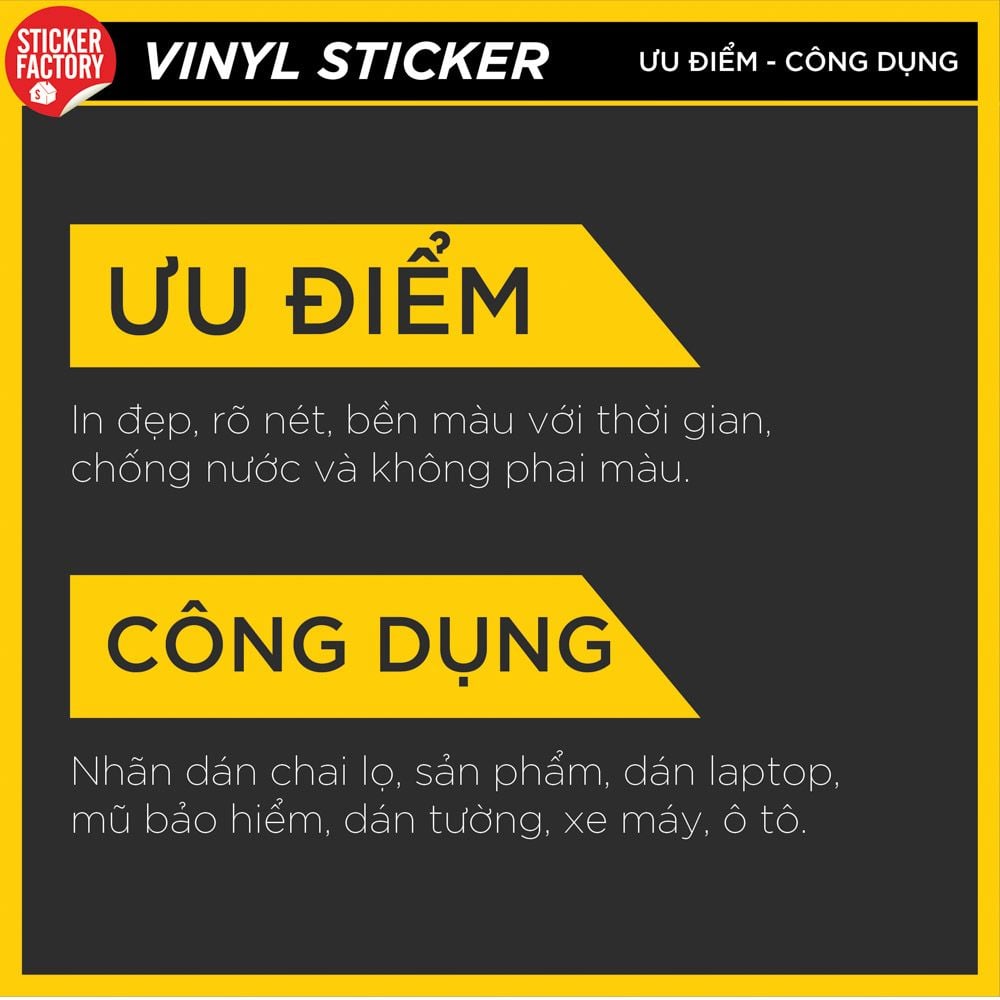 Sticker Vinyl hình chữ nhật bo góc tròn