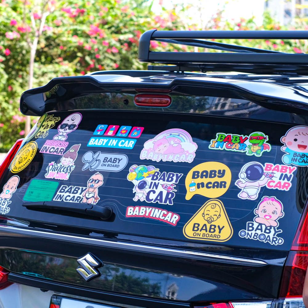 BABYCAR009 Tag Baby In Car Sign - Sticker transfer hình dán cảnh báo xe hơi