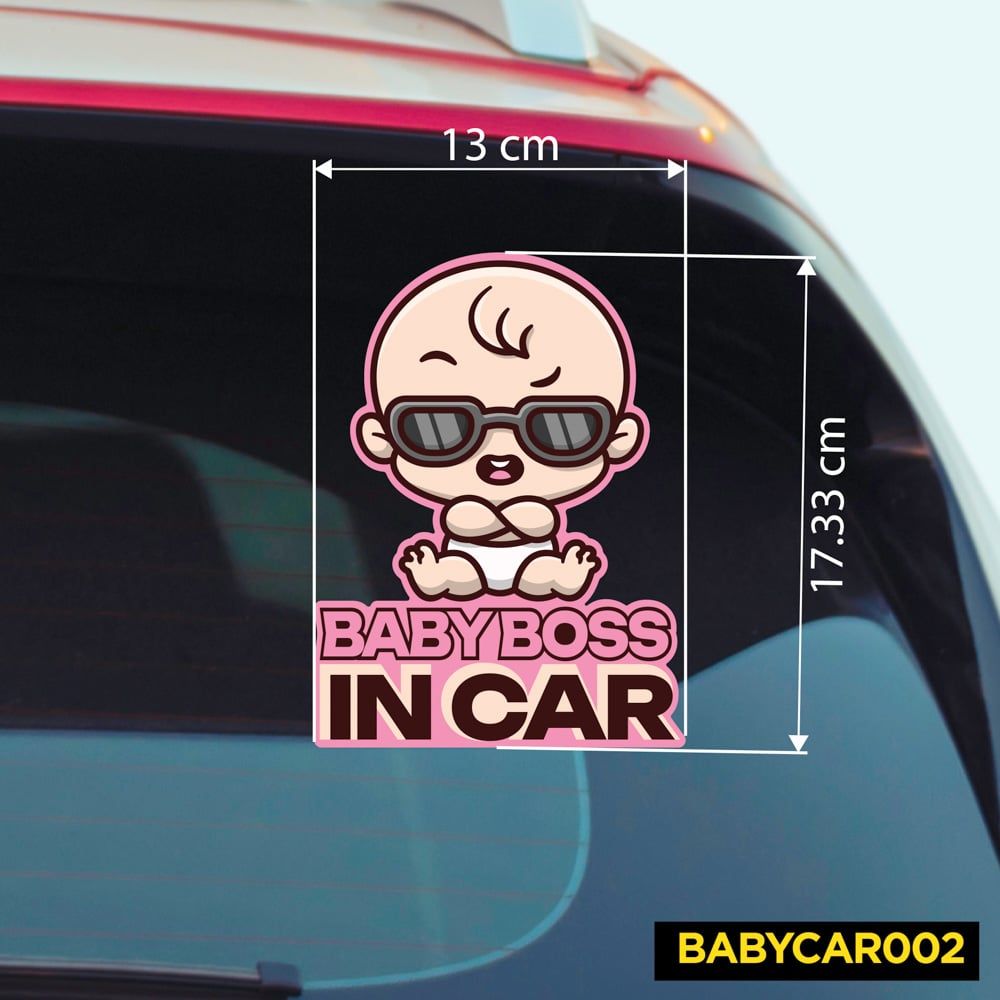 BABYCAR002 Baby Boss In Car Sign - Sticker transfer hình dán cảnh báo xe hơi