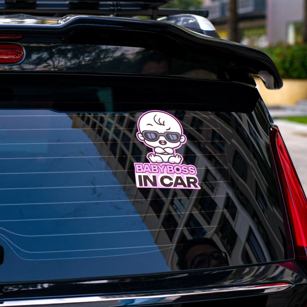 BABYCAR002 Baby Boss In Car Sign - Sticker transfer hình dán cảnh báo xe hơi