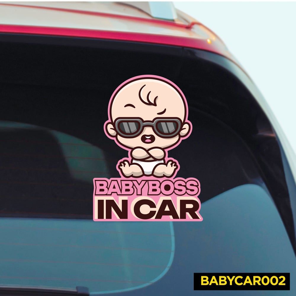BABYCAR002 Baby Boss In Car Sign - Sticker transfer hình dán cảnh báo xe hơi