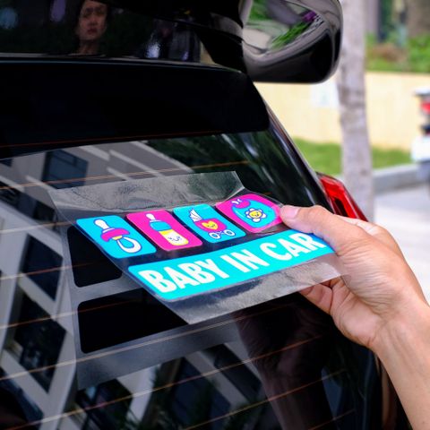  BABYCAR008 Icon Baby In Car Sign - Sticker transfer hình dán cảnh báo xe hơi 