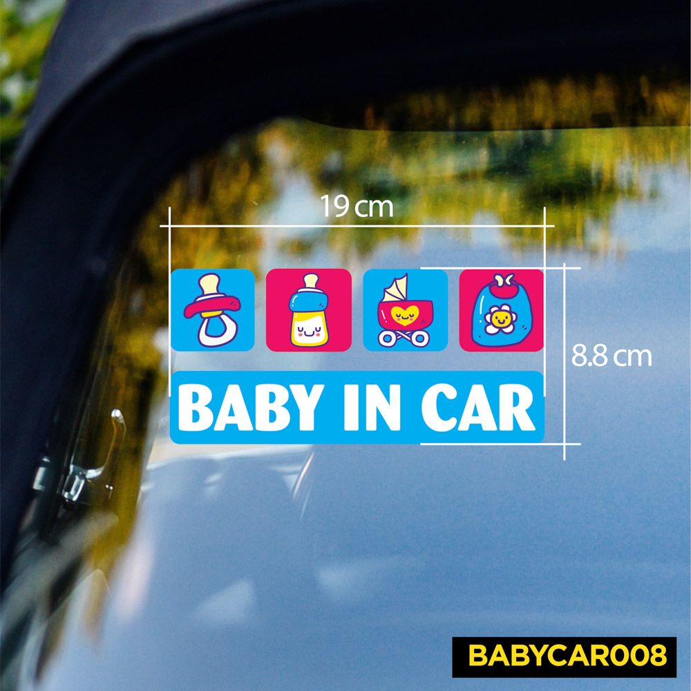 BABYCAR008 Icon Baby In Car Sign - Sticker transfer hình dán cảnh báo xe hơi