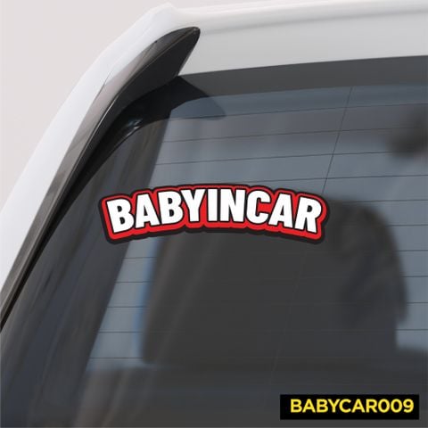  BABYCAR009 Tag Baby In Car Sign - Sticker transfer hình dán cảnh báo xe hơi 