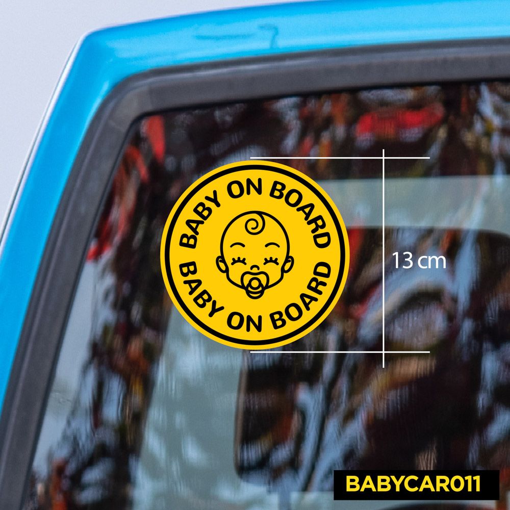BABYCAR011 Circle Baby On Board Sign - Sticker transfer hình dán cảnh báo xe hơi