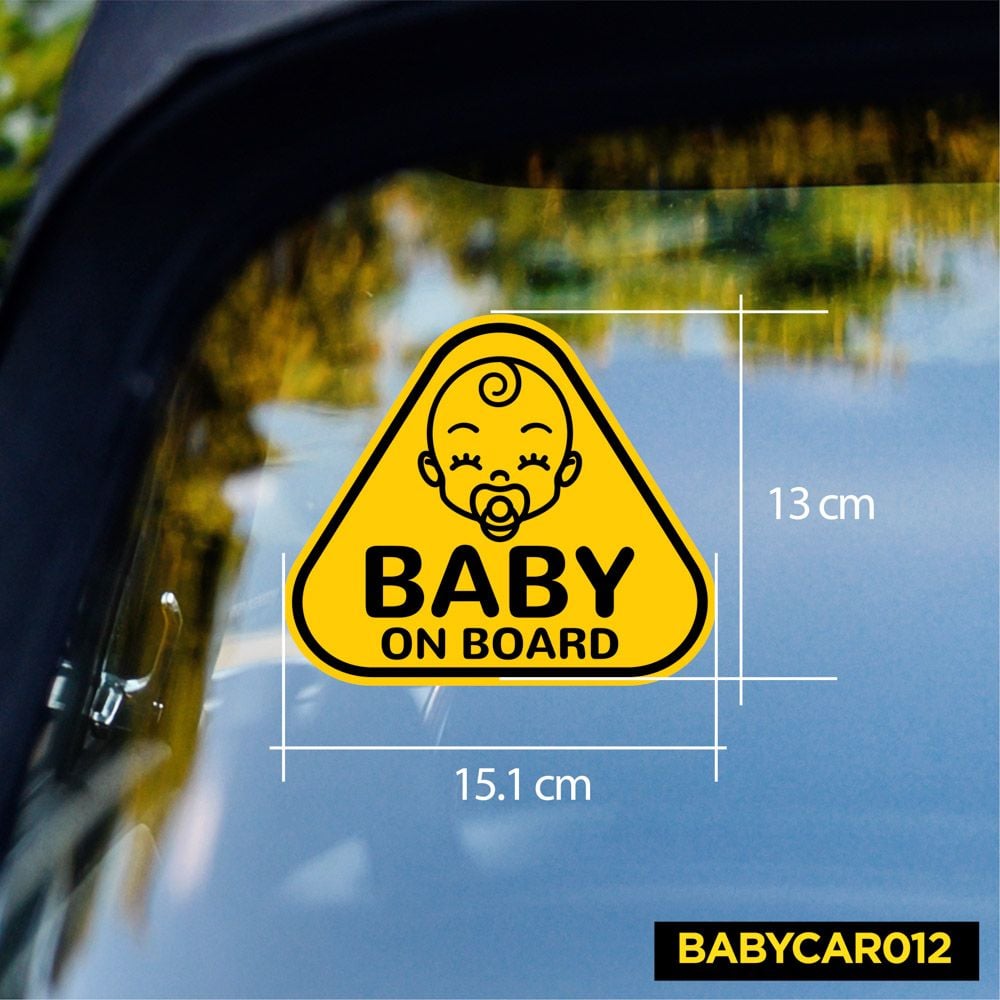 BABYCAR012 Triangle Baby On Board Sign - Sticker transfer hình dán cảnh báo xe hơi