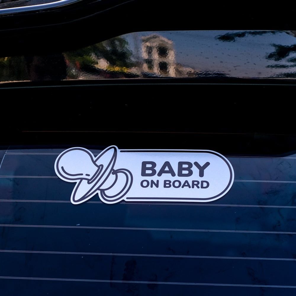 BABYCAR015 Binky Baby On Board Sign - Sticker transfer hình dán cảnh báo xe hơi
