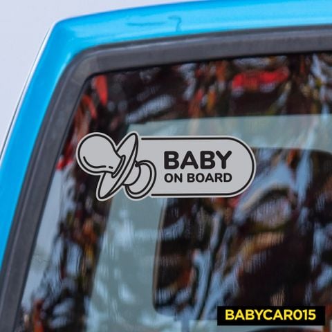  BABYCAR015 Binky Baby On Board Sign - Sticker transfer hình dán cảnh báo xe hơi 