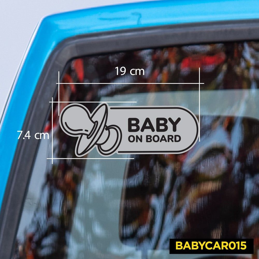 BABYCAR015 Binky Baby On Board Sign - Sticker transfer hình dán cảnh báo xe hơi