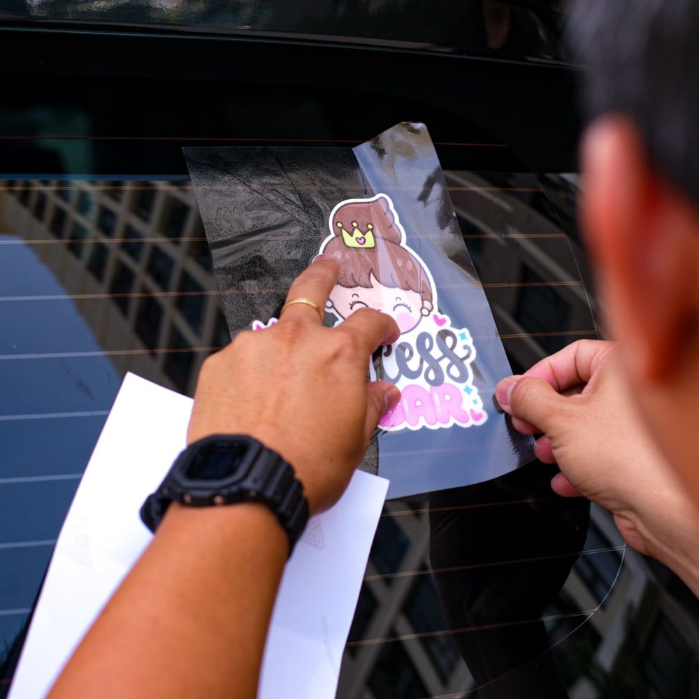 BABYCAR016 Princess Baby In Car Sign - Sticker transfer hình dán cảnh báo xe hơi