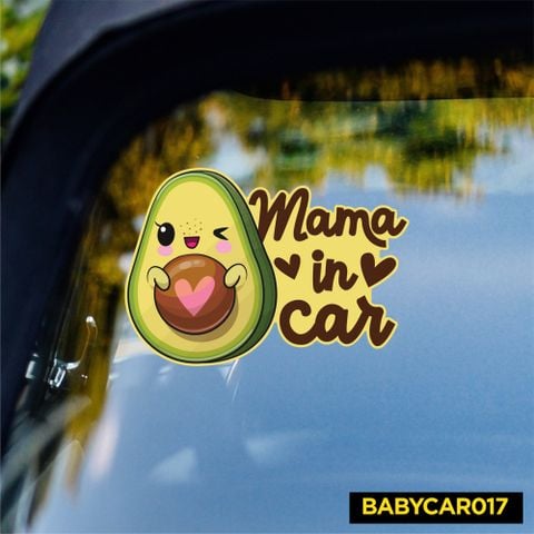  BABYCAR017 Mama In Car Sign - Sticker transfer hình dán cảnh báo xe hơi 