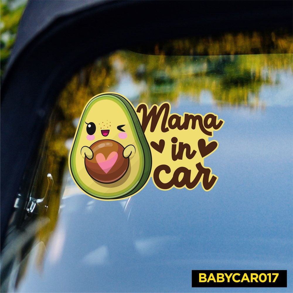 BABYCAR017 Mama In Car Sign - Sticker transfer hình dán cảnh báo xe hơi