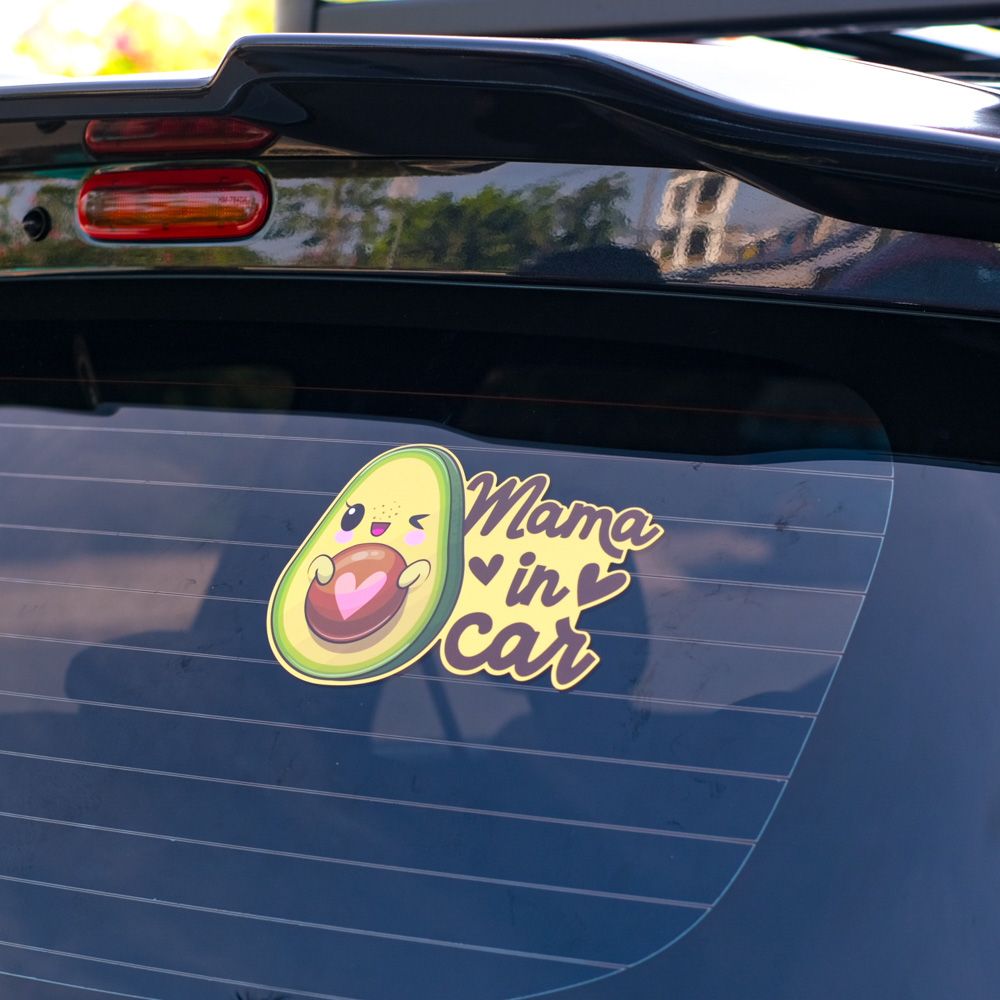 BABYCAR017 Mama In Car Sign - Sticker transfer hình dán cảnh báo xe hơi
