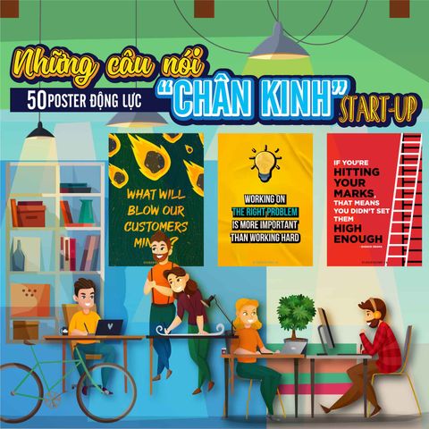  Less Talk More Hustle - Poster động lực Chân Kinh Startup 