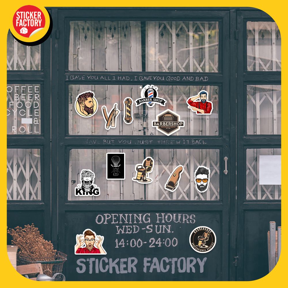 Barber hớt tóc - Set 100 sticker hình dán