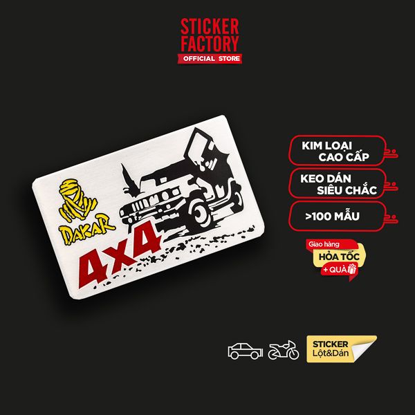 Sticker hình dán metal thẻ Dakar 4x4