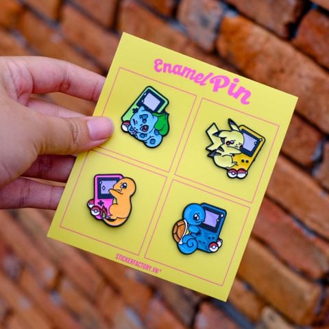  EPIN026 Poke Play - Set 4 Enamel Pin - Huy hiệu kim loại 
