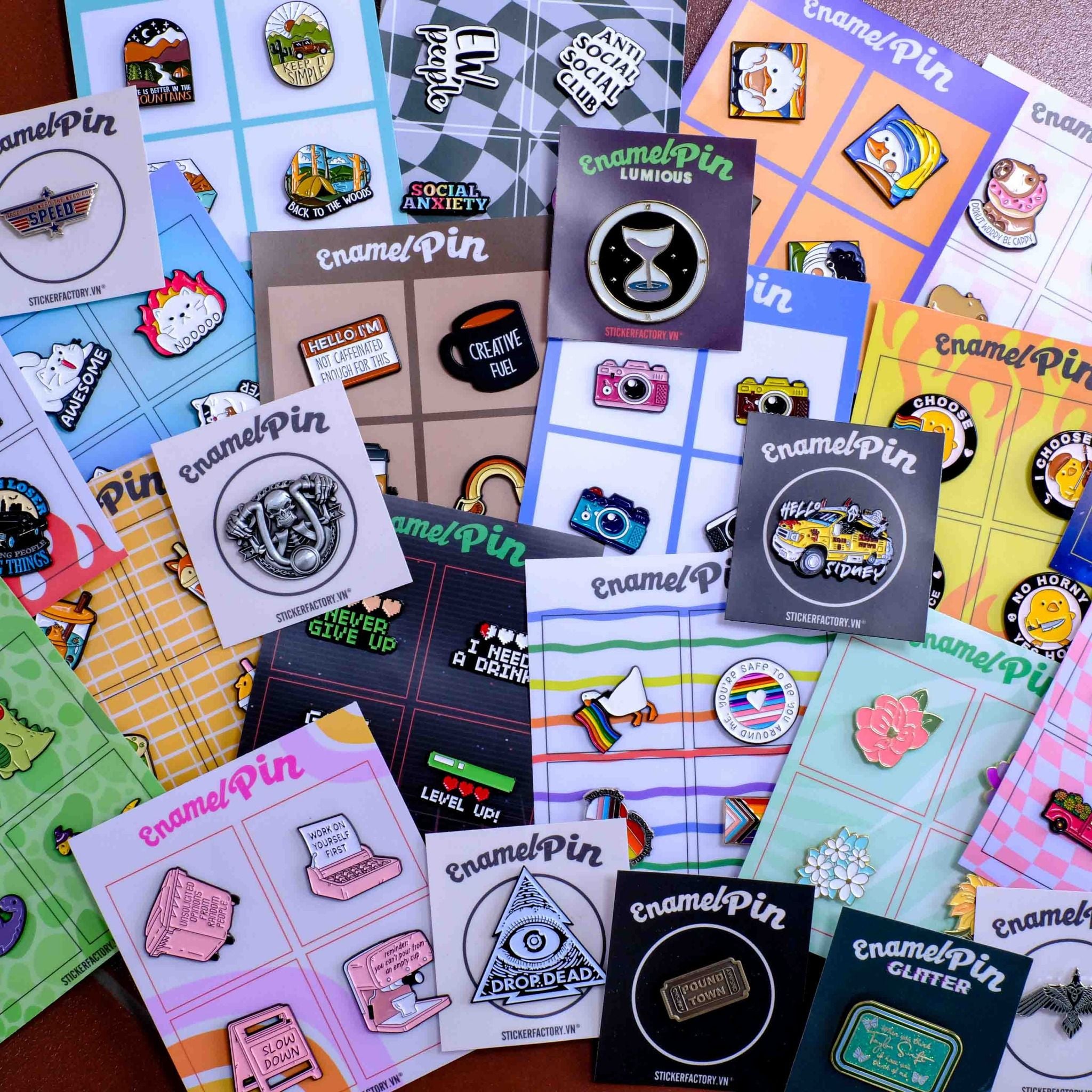 EPIN004 Anti Social Club - Set 4 Enamel Pin - Huy hiệu kim loại