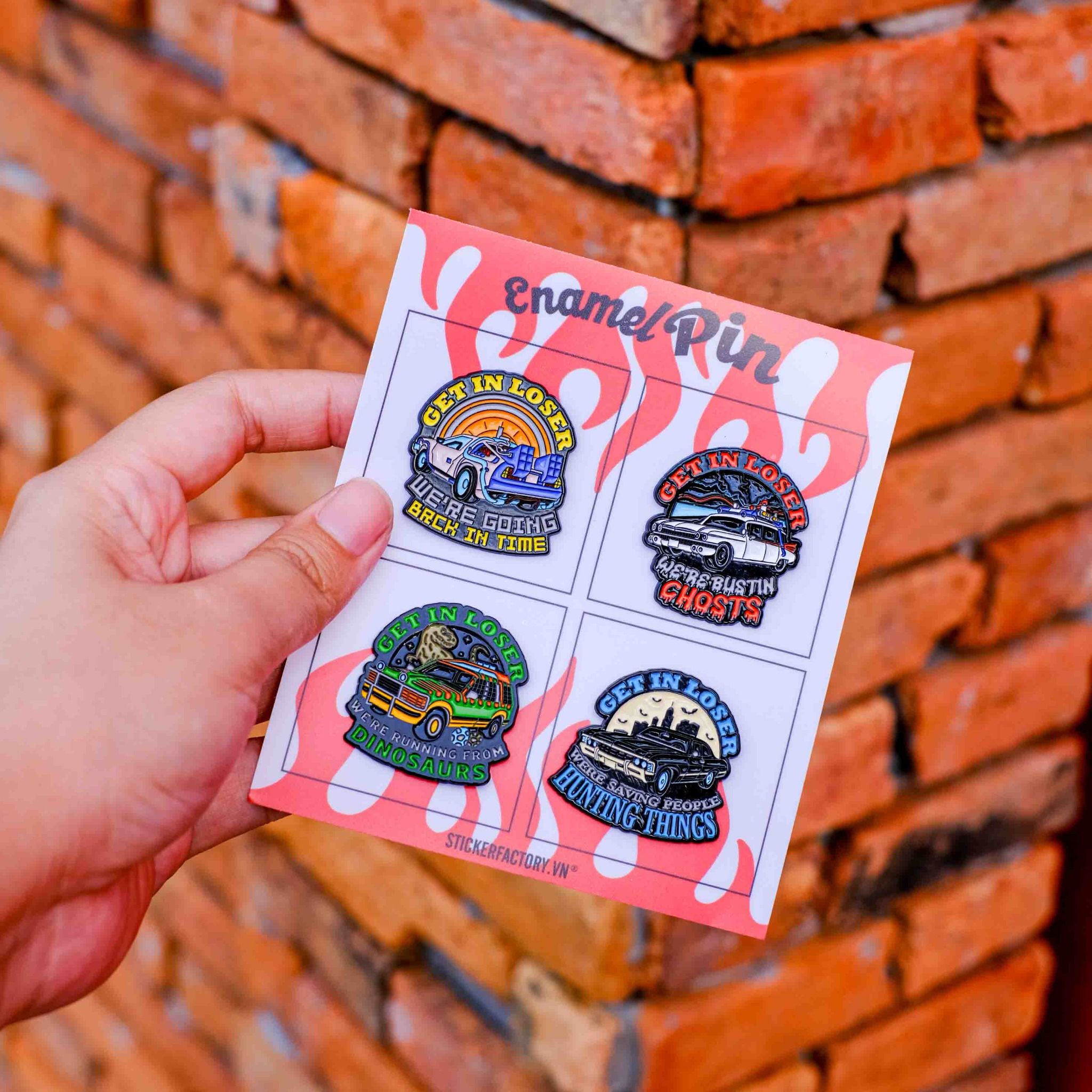 EPIN028 Pop Ride - Set 4 Enamel Pin - Huy hiệu kim loại