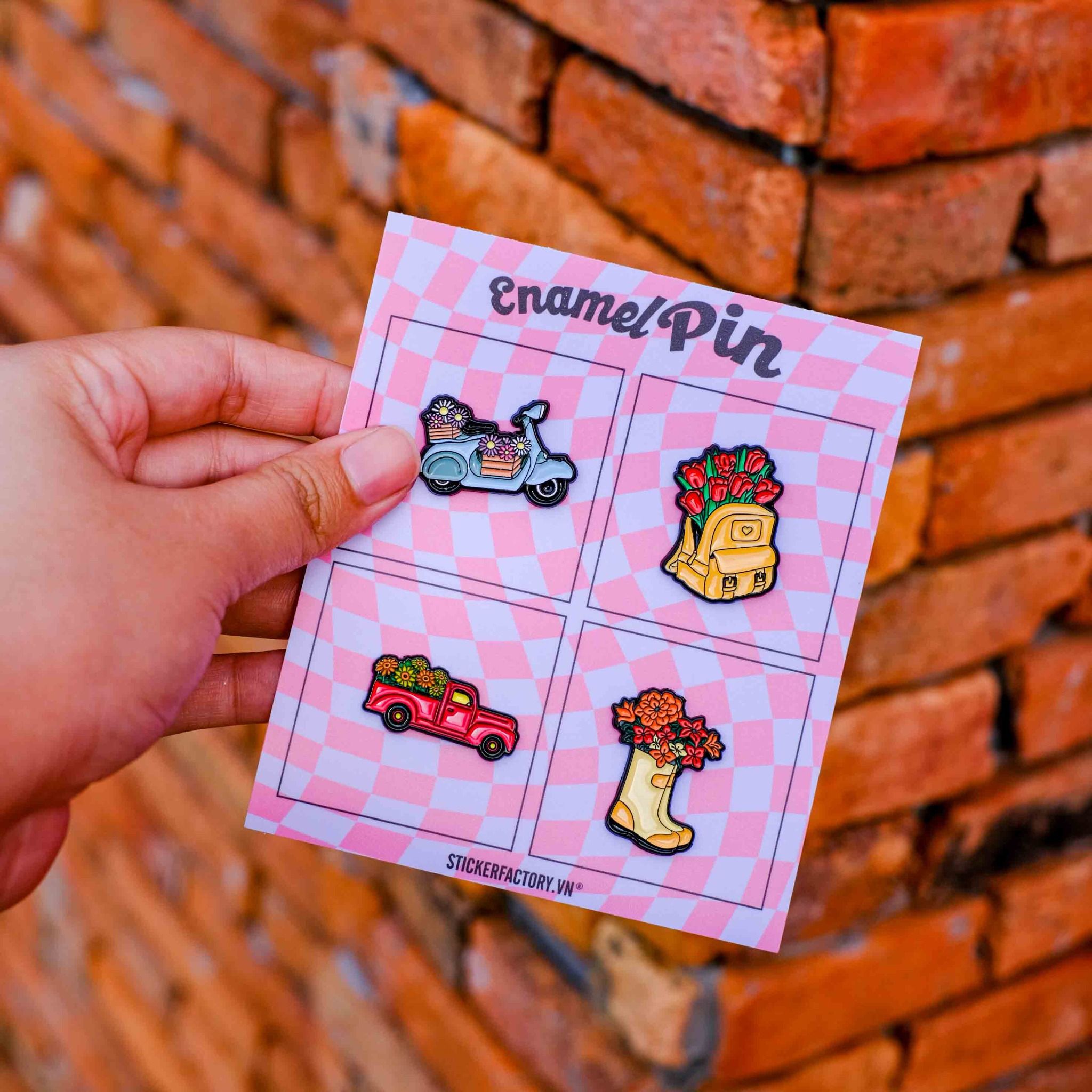 EPIN029 Spring Moves - Set 4 Enamel Pin - Huy hiệu kim loại