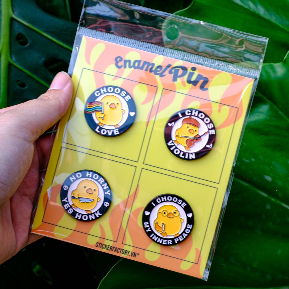 EPIN001 Duck Choose - Set 4 Enamel Pin - Huy hiệu kim loại