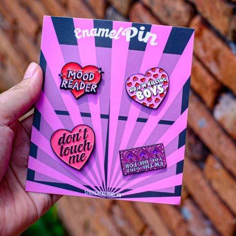  EPIN006 Heart - Set 4 Enamel Pin - Huy hiệu kim loại 