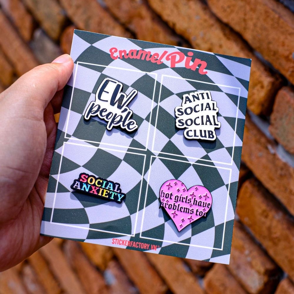 EPIN004 Anti Social Club - Set 4 Enamel Pin - Huy hiệu kim loại
