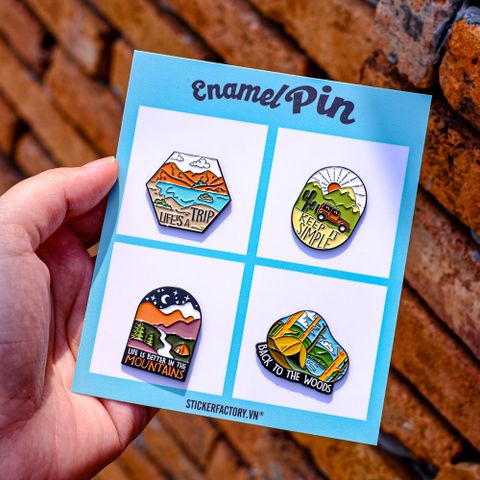  EPIN005 Travel - Set 4 Enamel Pin - Huy hiệu kim loại 