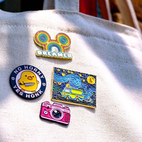  EPIN010 Picture  Van Gogh - Set 4 Enamel Pin - Huy hiệu kim loại 