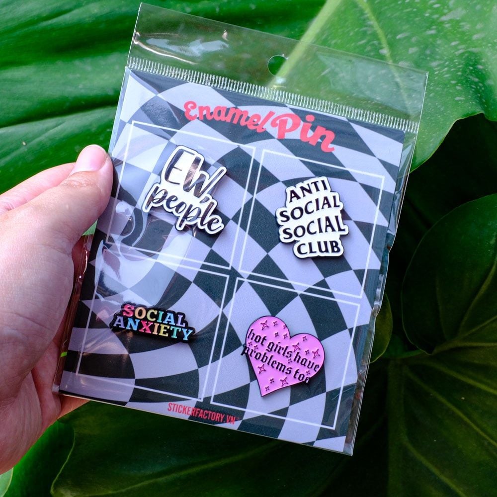 EPIN004 Anti Social Club - Set 4 Enamel Pin - Huy hiệu kim loại