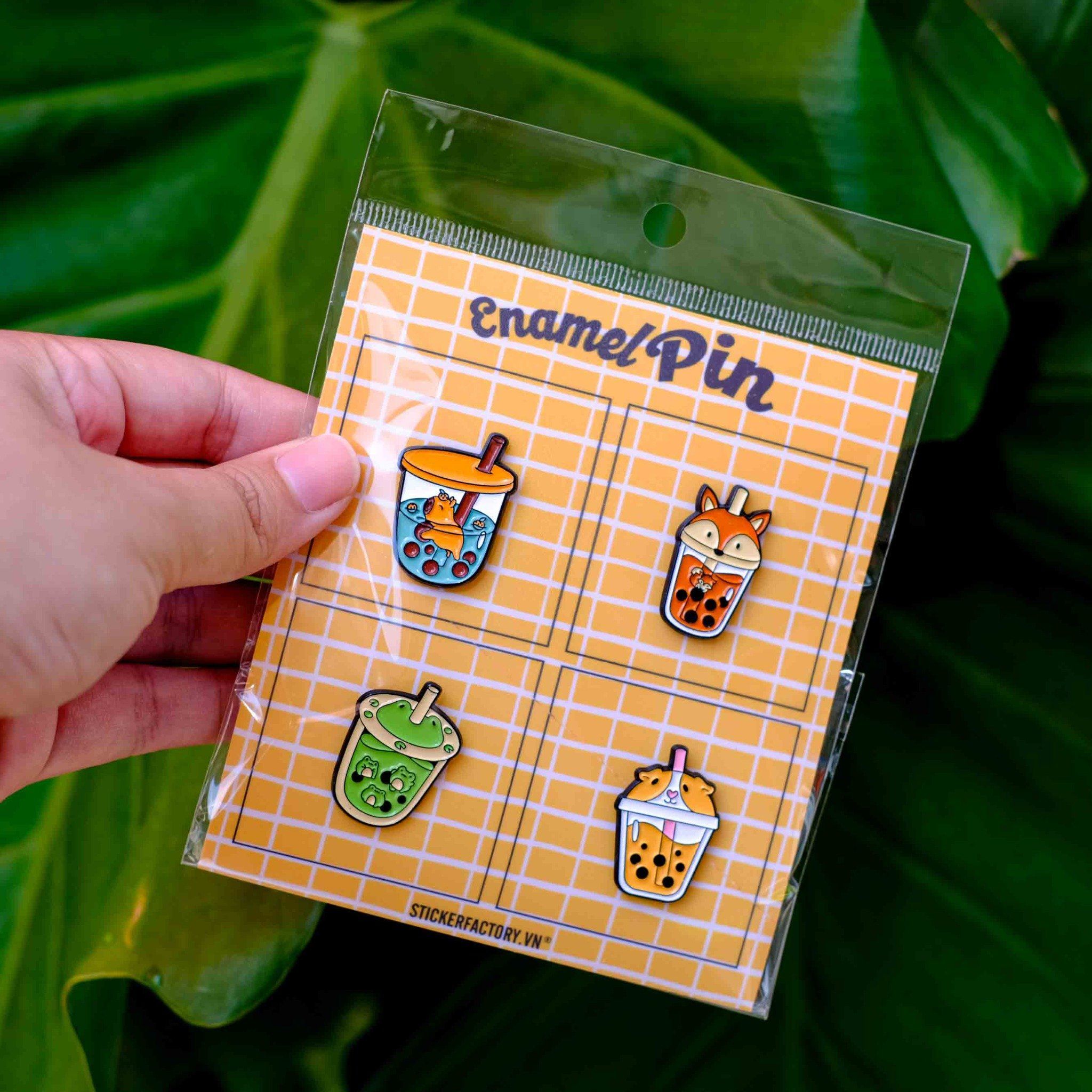 EPIN030 Bubble Buddies - Set 4 Enamel Pin - Huy hiệu kim loại