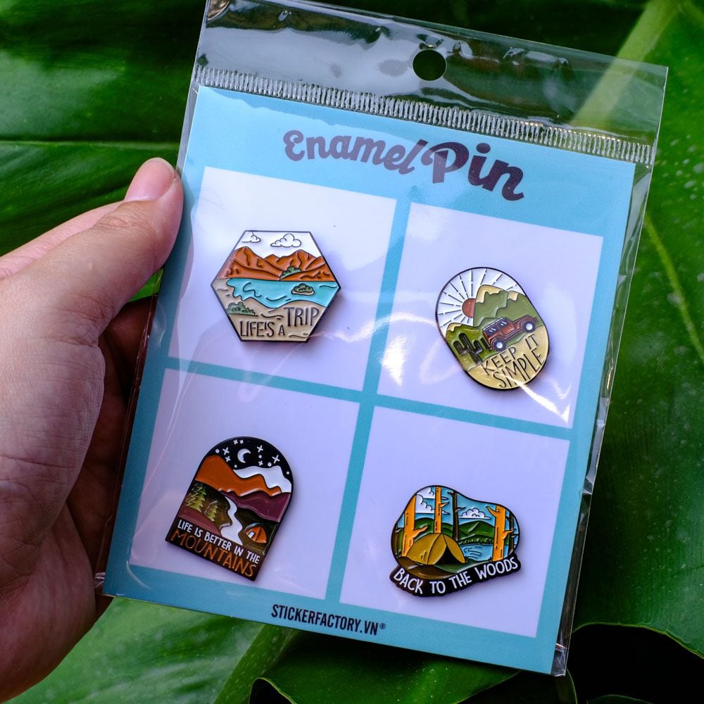 EPIN005 Travel - Set 4 Enamel Pin - Huy hiệu kim loại