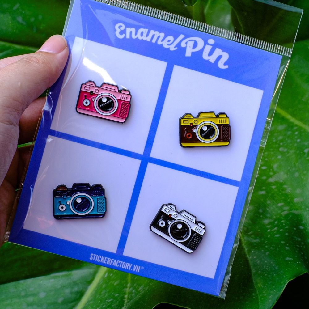 EPIN007 Camera - Set 4 Enamel Pin - Huy hiệu kim loại